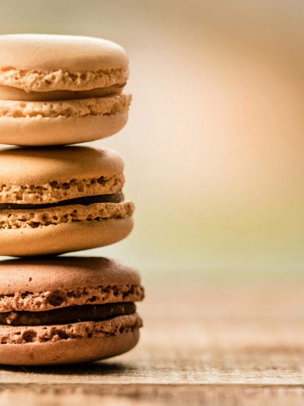 Three macaroons stacked