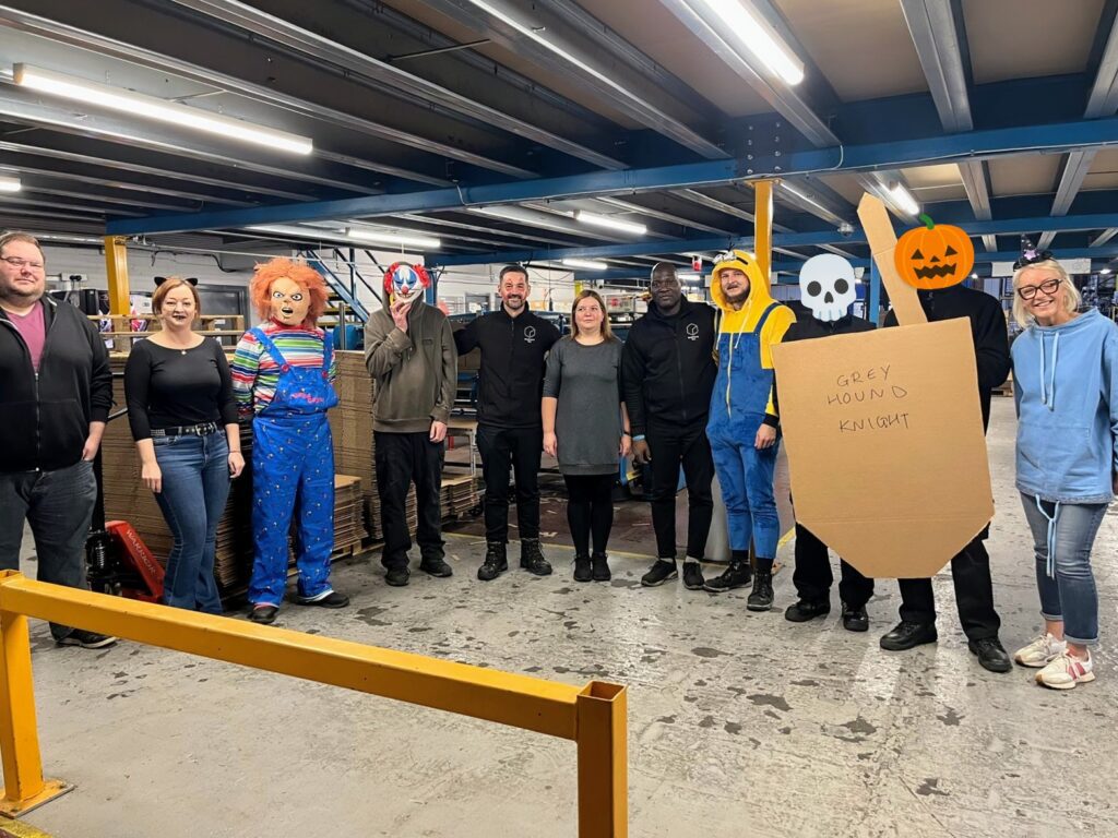 Greyhound Box team dressed up for Halloween 2024