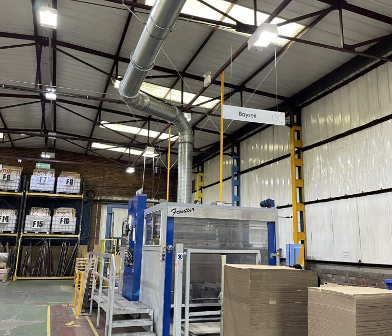 Picture of Baysek machinery for cardboard box manufacturing