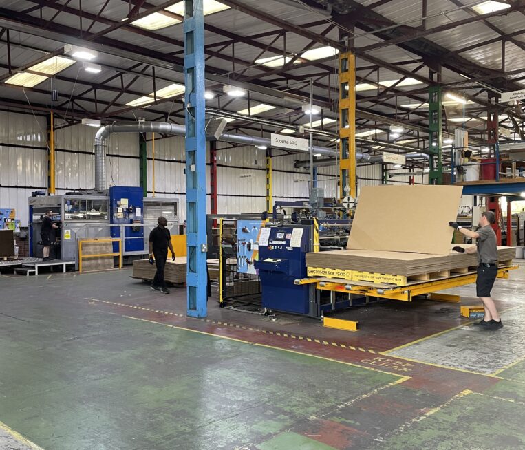 Picture of Sodeme machinery for cardboard box manufacturing